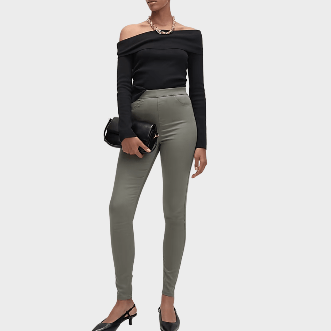 Ladies Khaki High Waisted Jegging from You Know Who's