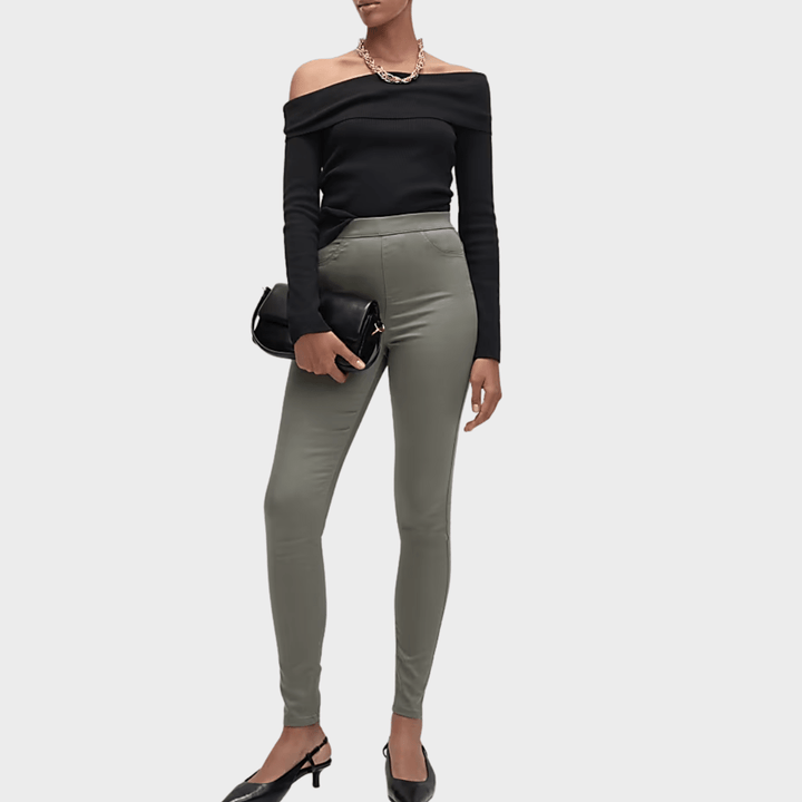 Ladies Khaki High Waisted Jegging from You Know Who's