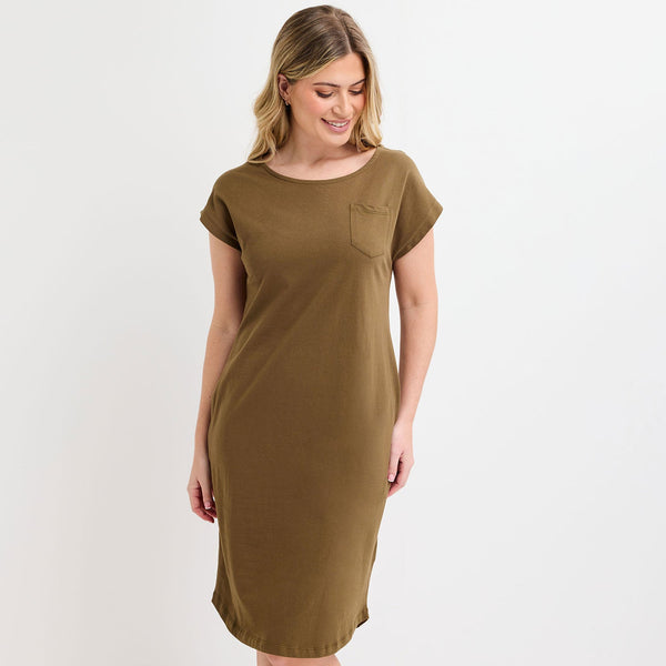 Ladies Khaki Pocket Dress from You Know Who's
