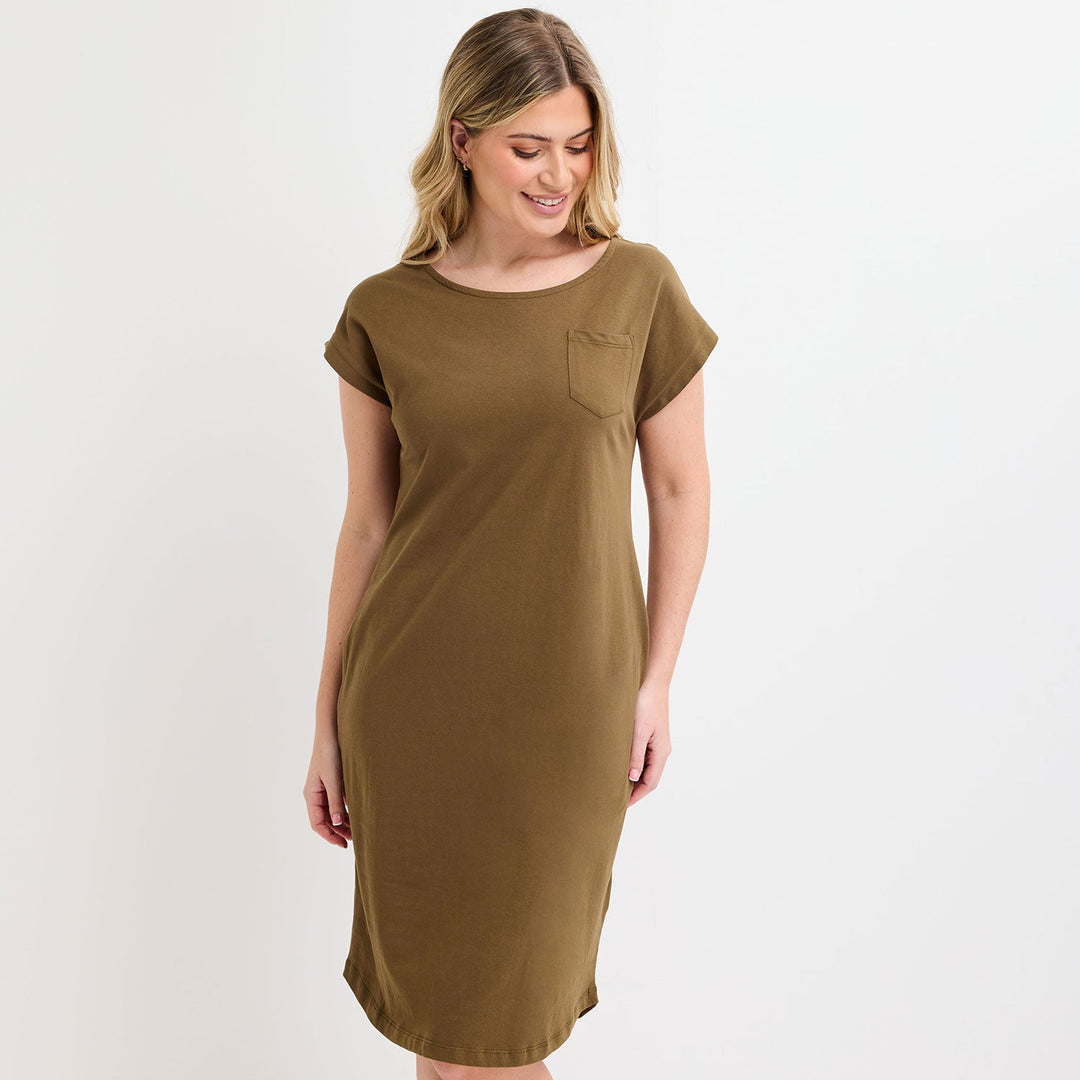 Ladies Khaki Pocket Dress from You Know Who's