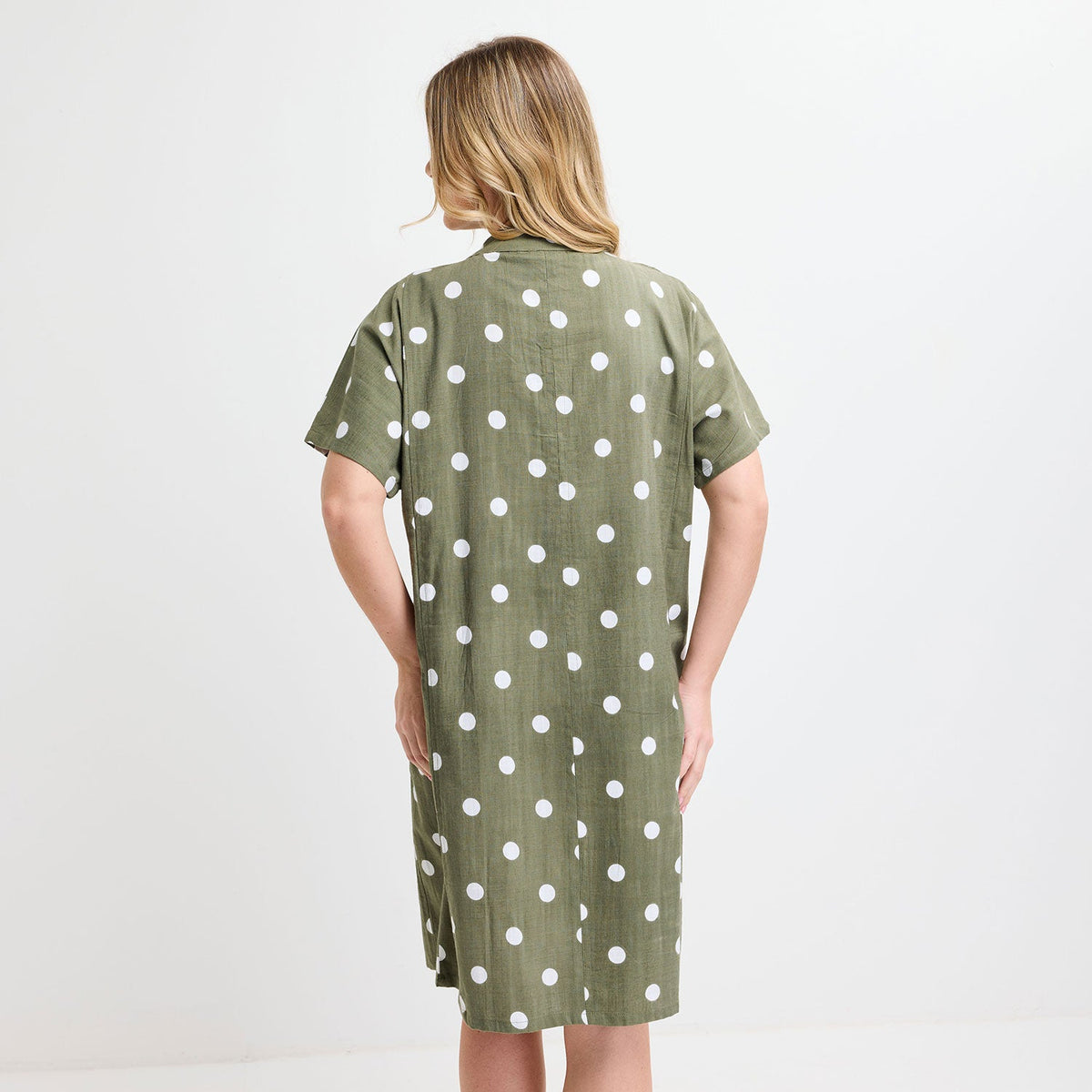Ladies Khaki Polka Dot Dress from You Know Who's