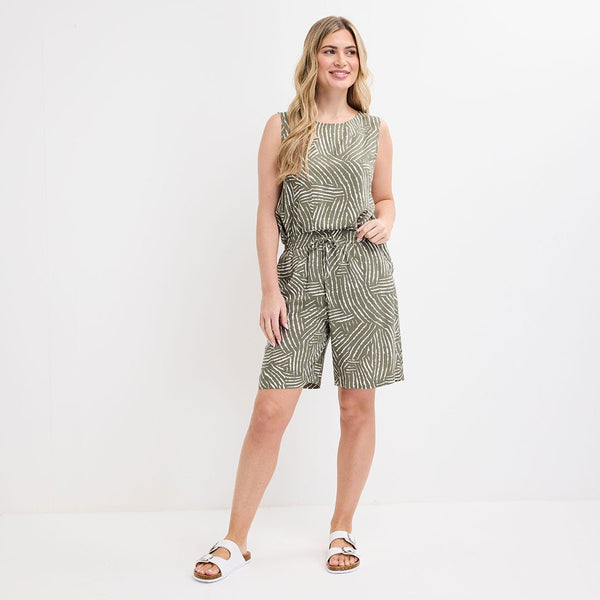 Ladies Khaki Printed Shorts from You Know Who's