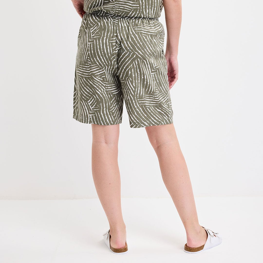 Ladies Khaki Printed Shorts from You Know Who's