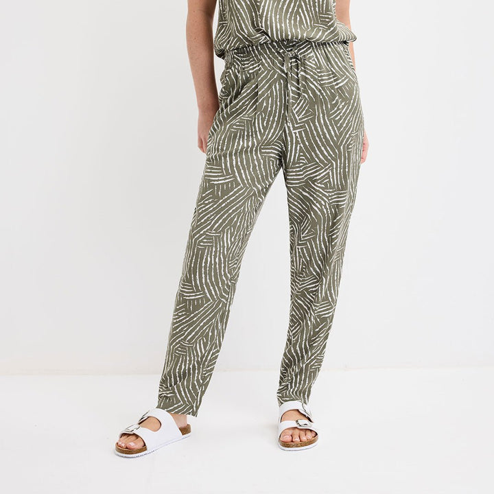 Ladies Khaki Printed Trouser from You Know Who's