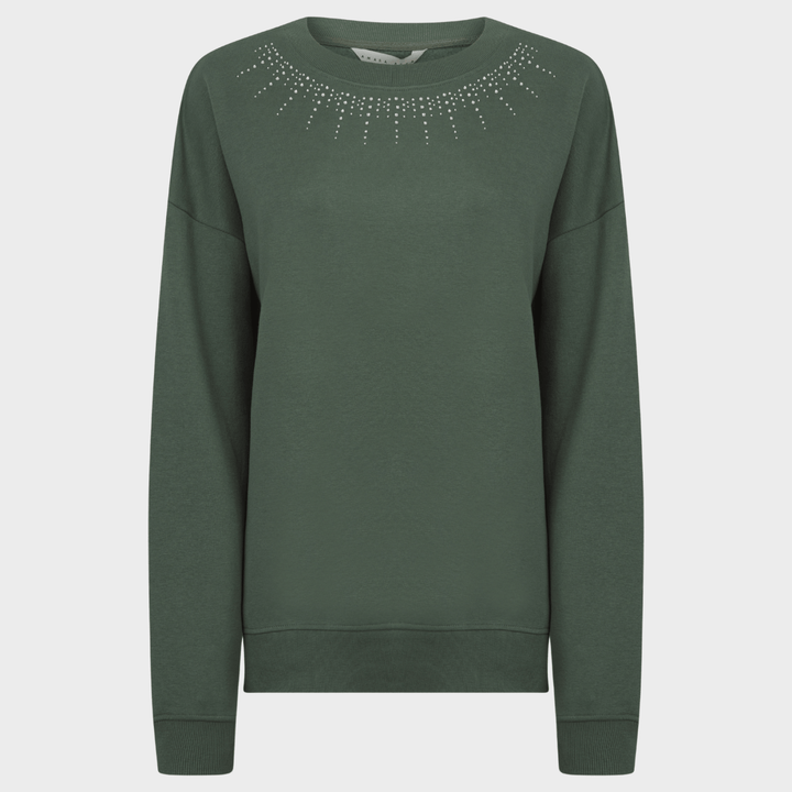 Ladies Khaki Stud Neckline Sweater from You Know Who's