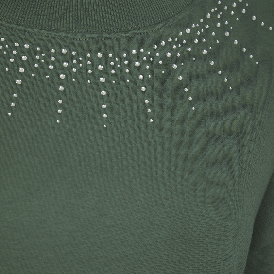 Ladies Khaki Stud Neckline Sweater from You Know Who's