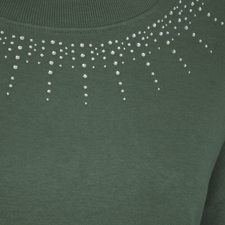 Ladies Khaki Stud Neckline Sweater from You Know Who's