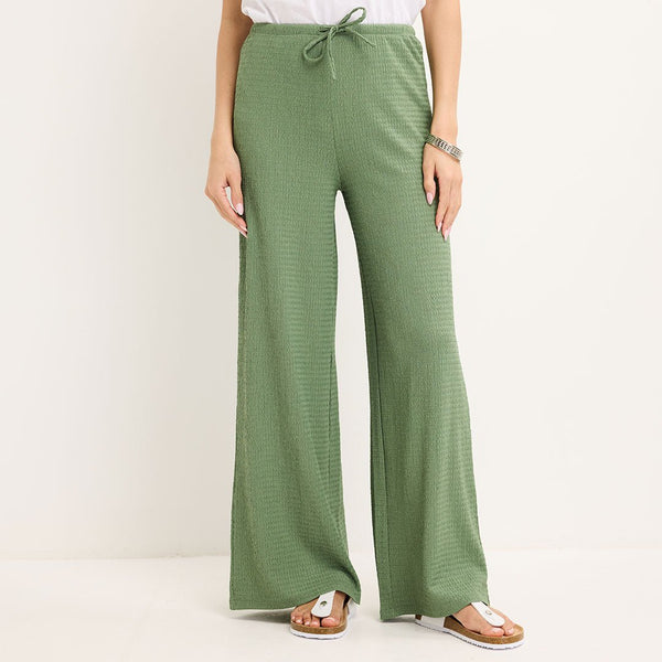 Ladies Khaki Tie Waist Trouser from You Know Who's