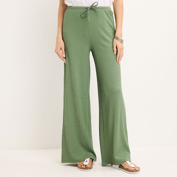 Ladies Khaki Tie Waist Trouser from You Know Who's