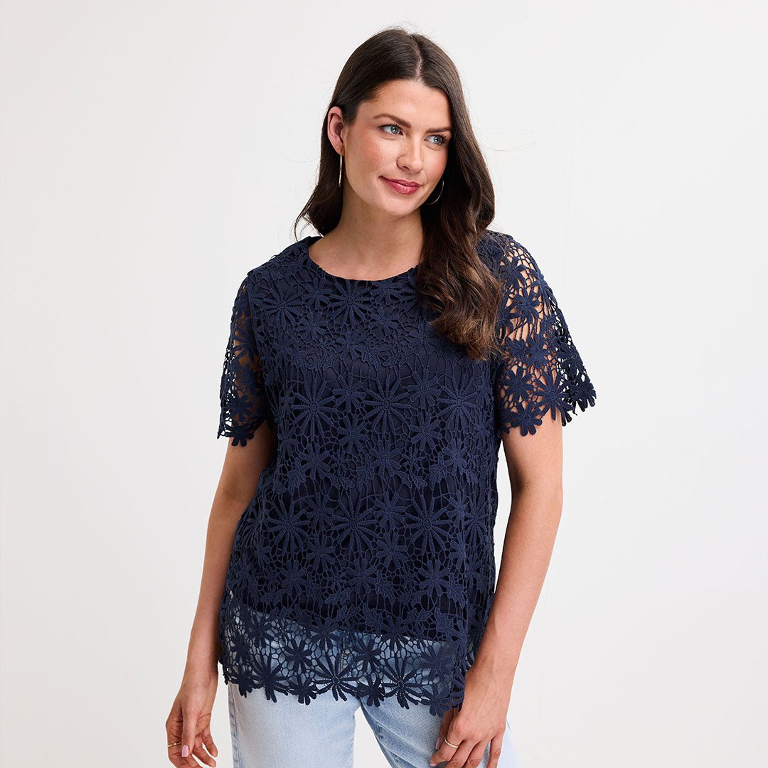 Ladies Lace Front Top from You Know Who's