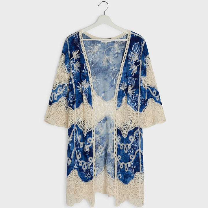 Ladies Leaf Embroidery Crochet Kimono from You Know Who's