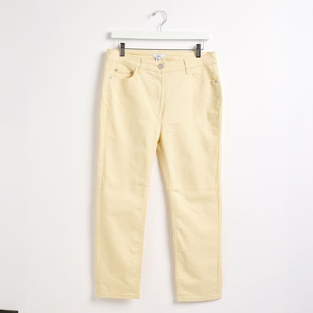 Ladies Lemon Colour Crop Jean – You Know Who's