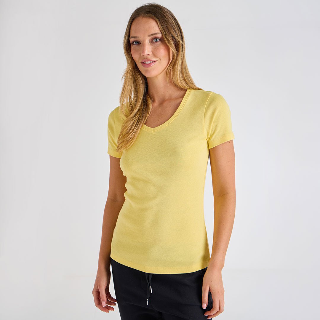 Ladies Lemon Drop V Neck T-Shirt from You Know Who's