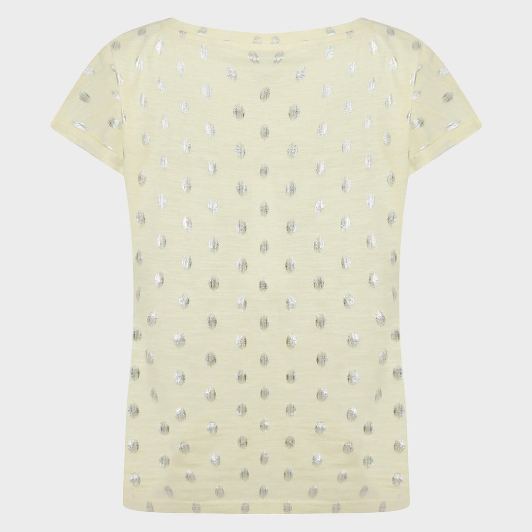 Ladies Lemon Spot Foil Print T-shirt from You Know Who's