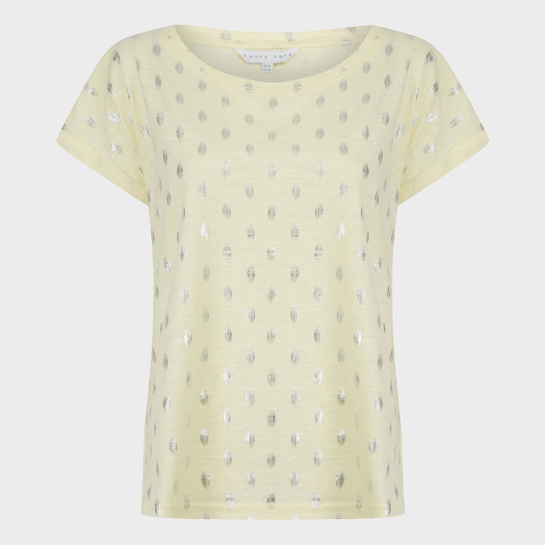 Ladies Lemon Spot Foil Print T-shirt from You Know Who's