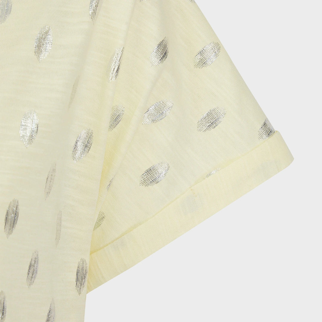Ladies Lemon Spot Foil Print T-shirt from You Know Who's