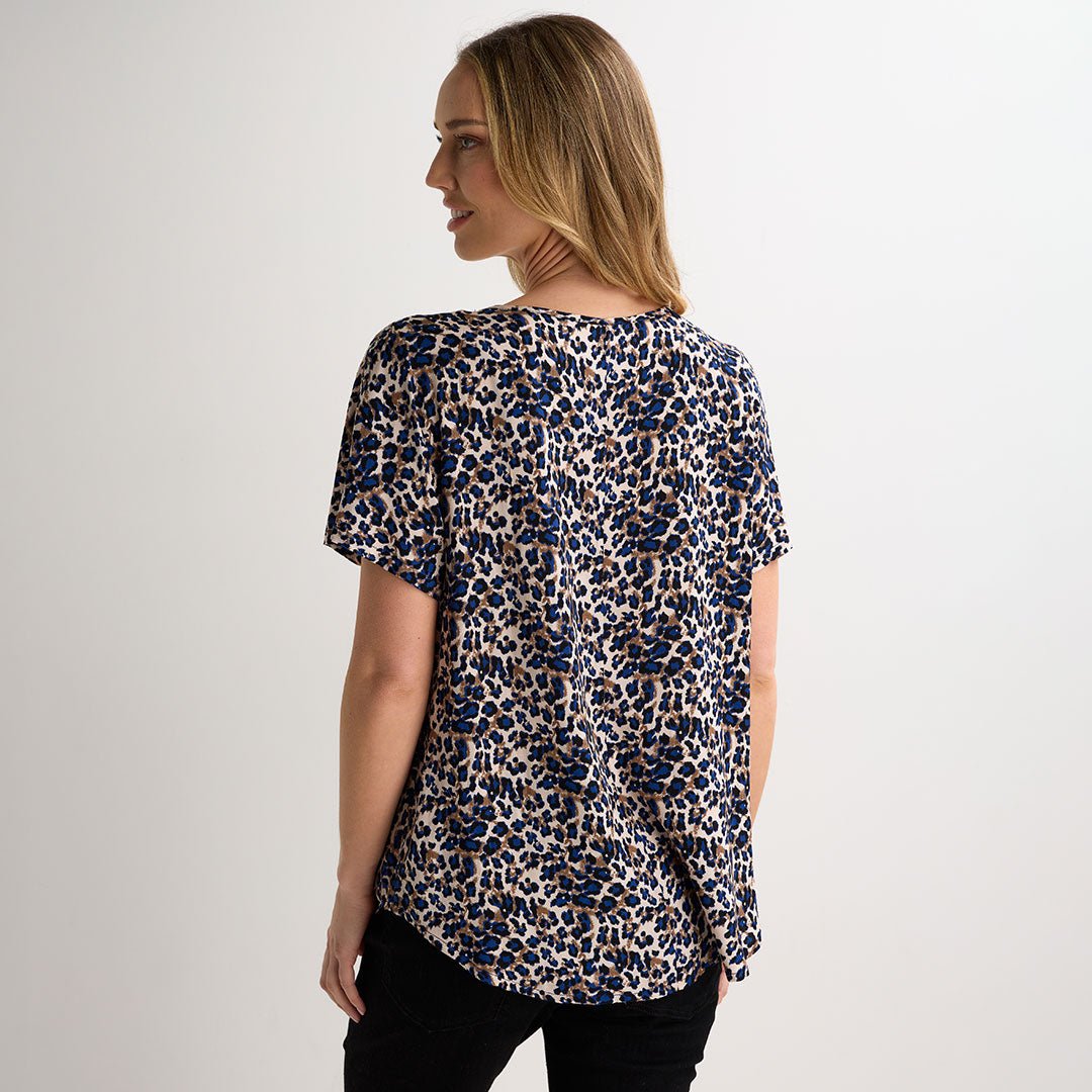 Ladies Leopard Blue Printed Viscose Top from You Know Who's