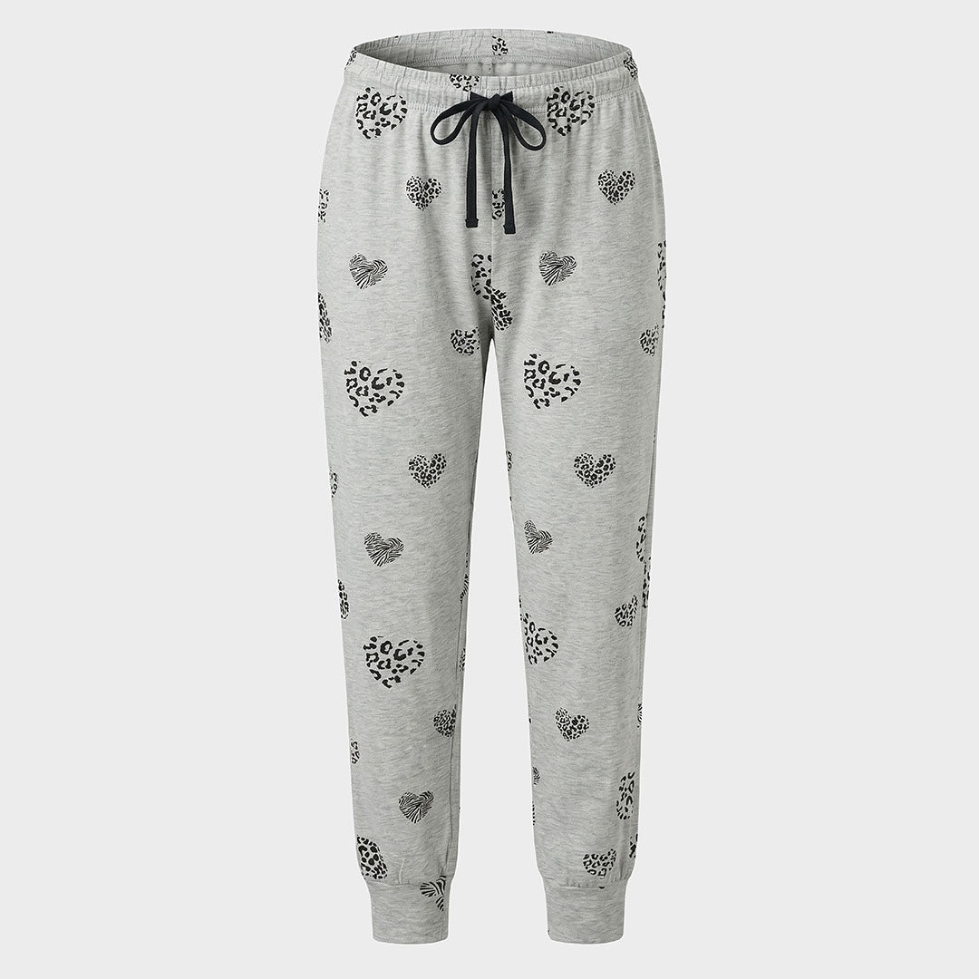 Ladies Leopard Heart PJ Bottoms from You Know Who's