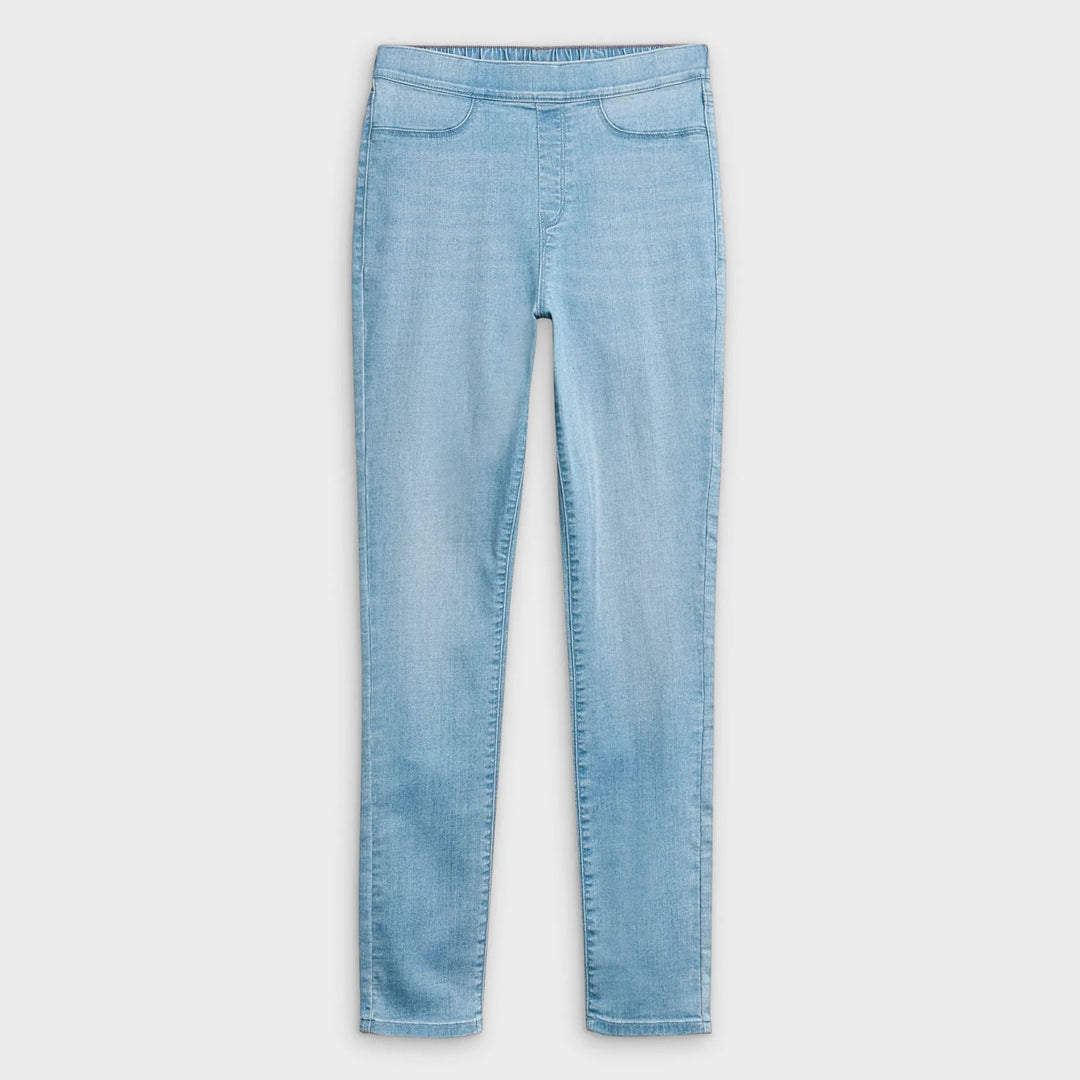 Ladies Light Blue Pull On High Waisted Jegging from You Know Who's