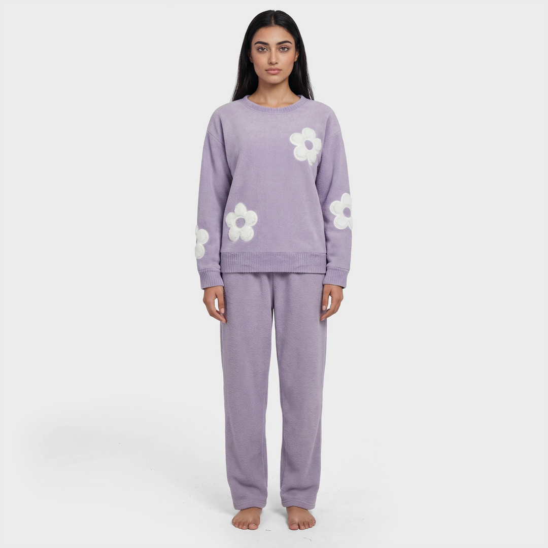 Ladies Lilac Flower Loungewear Set from You Know Who's
