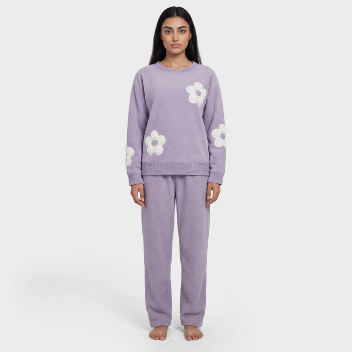 Ladies Lilac Flower Loungewear Set from You Know Who's