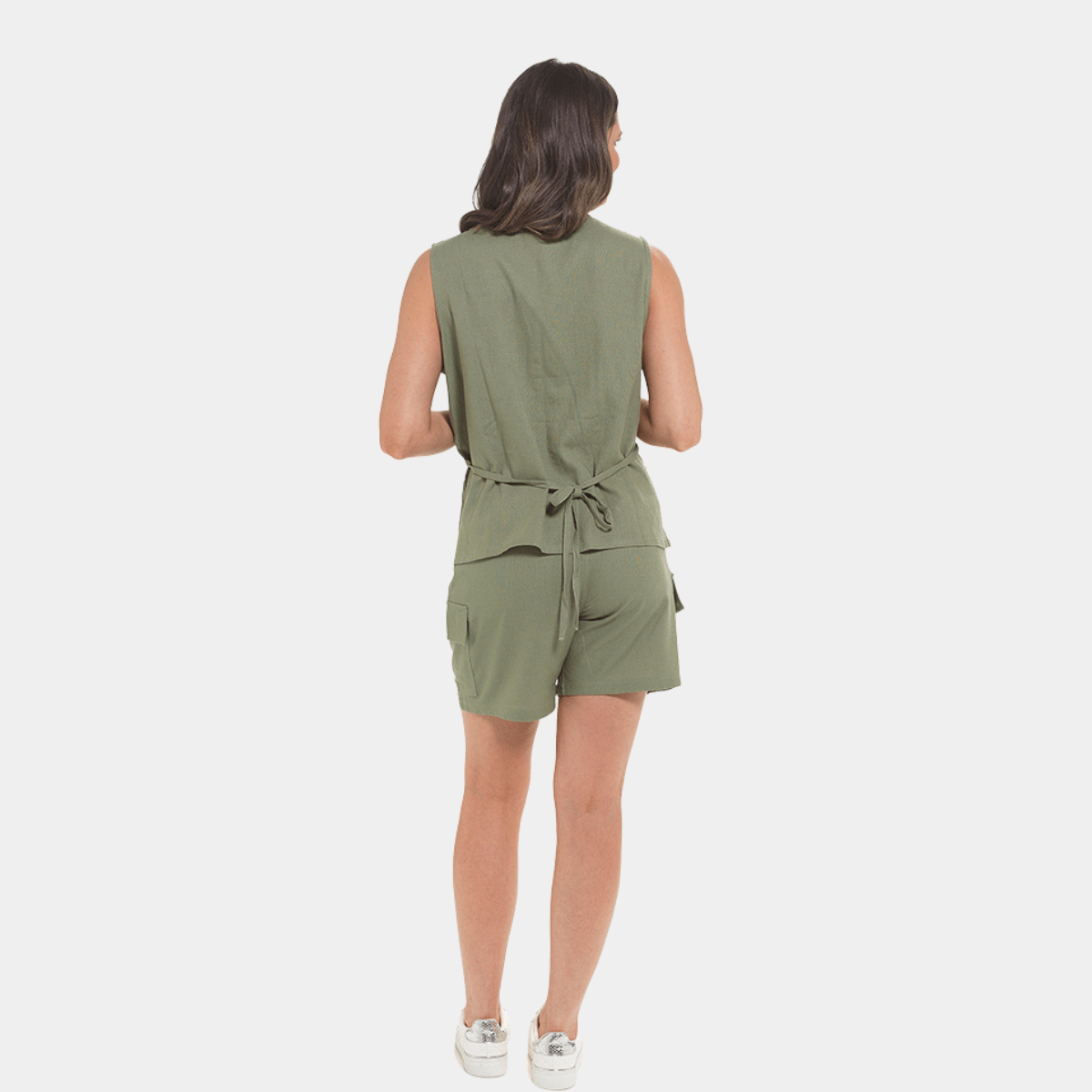 Ladies Linen Blend Button Through Waistcoat from You Know Who's