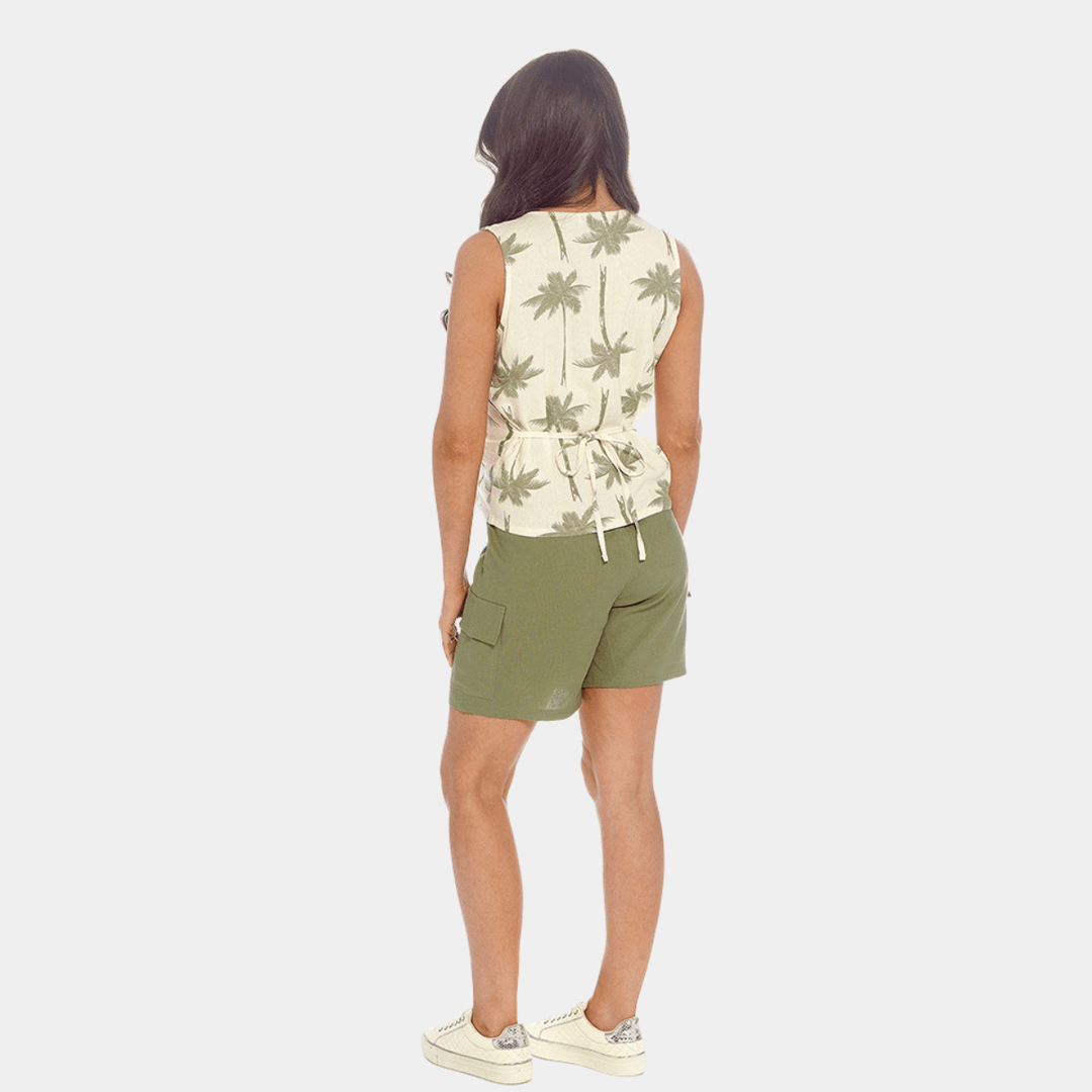 Ladies Linen Blend Button Through Waistcoat from You Know Who's