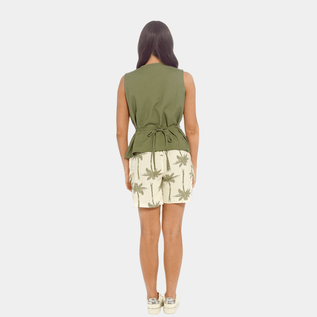 Ladies Linen Blend Cargo Shorts from You Know Who's