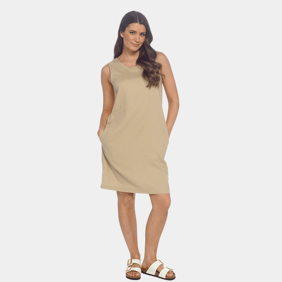Ladies Linen Blend Sleeveless Dress from You Know Who's