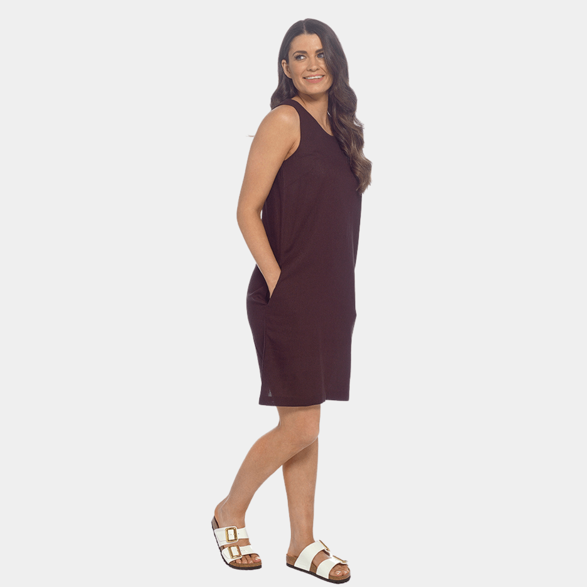 Ladies Linen Blend Sleeveless Dress from You Know Who's
