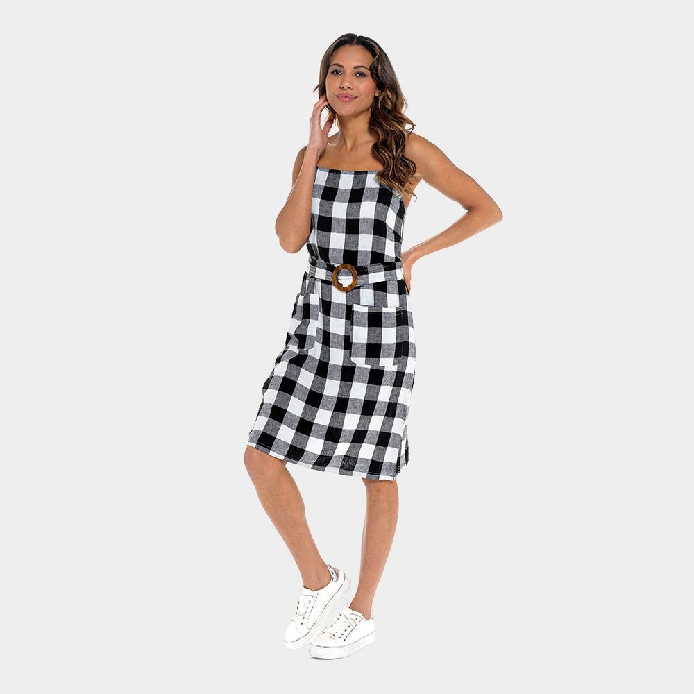 Ladies Linen Mix Gingham Dress from You Know Who's