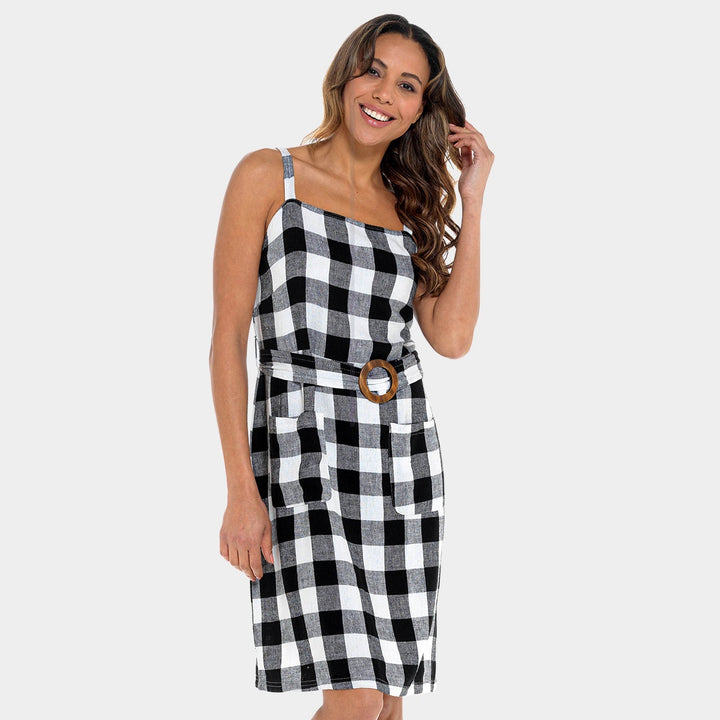 Ladies Linen Mix Gingham Dress from You Know Who's