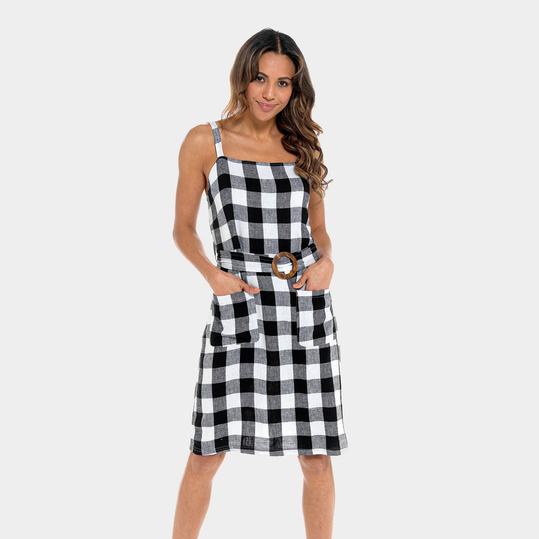 Ladies Linen Mix Gingham Dress from You Know Who's