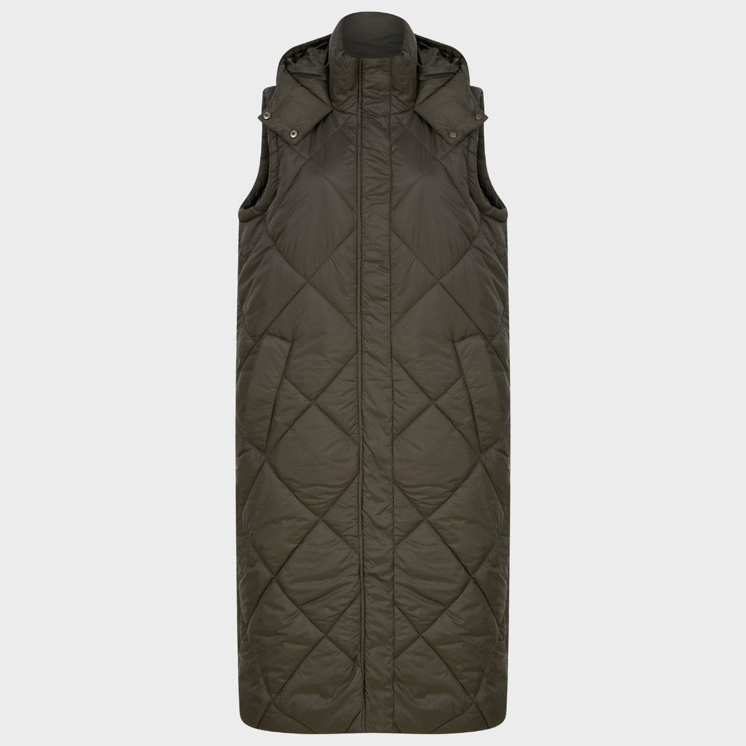 Ladies Longline Diamond Quilted Gilet from You Know Who's