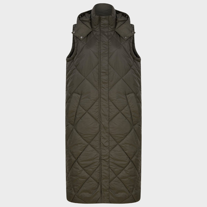 Ladies Longline Diamond Quilted Gilet from You Know Who's