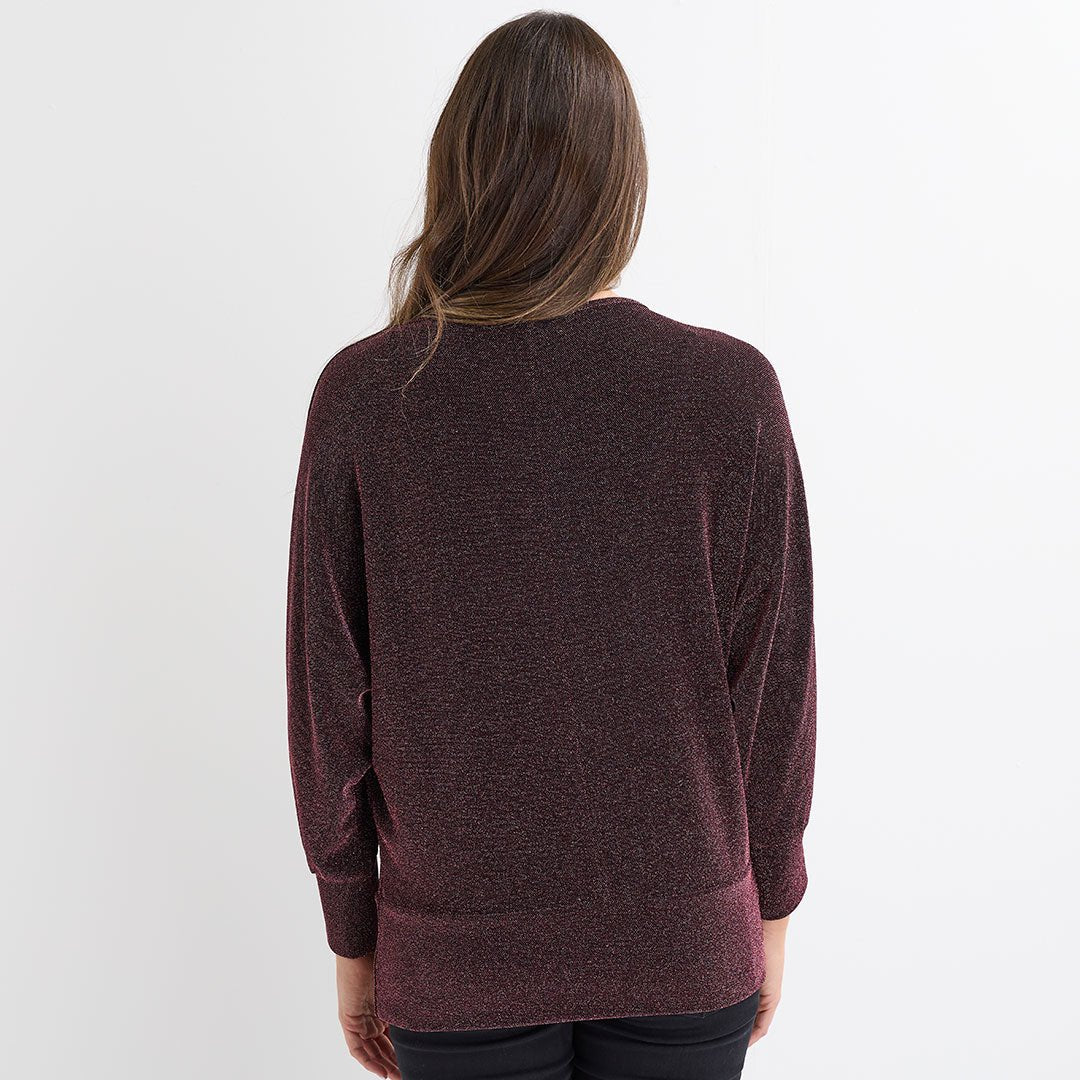 Ladies Lurex Thread Batwing Top from You Know Who's