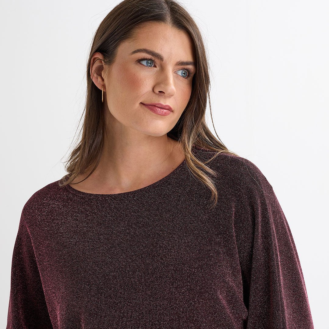 Ladies Lurex Thread Batwing Top from You Know Who's
