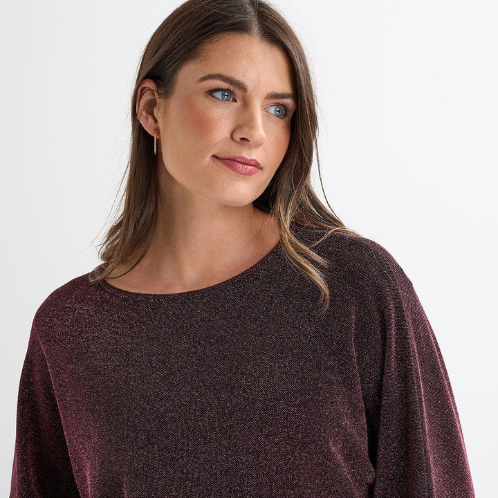 Ladies Lurex Thread Batwing Top from You Know Who's