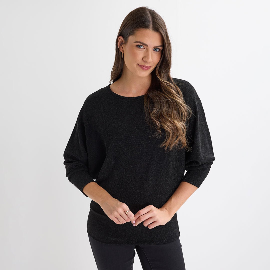 Ladies Lurex Thread Batwing Top from You Know Who's