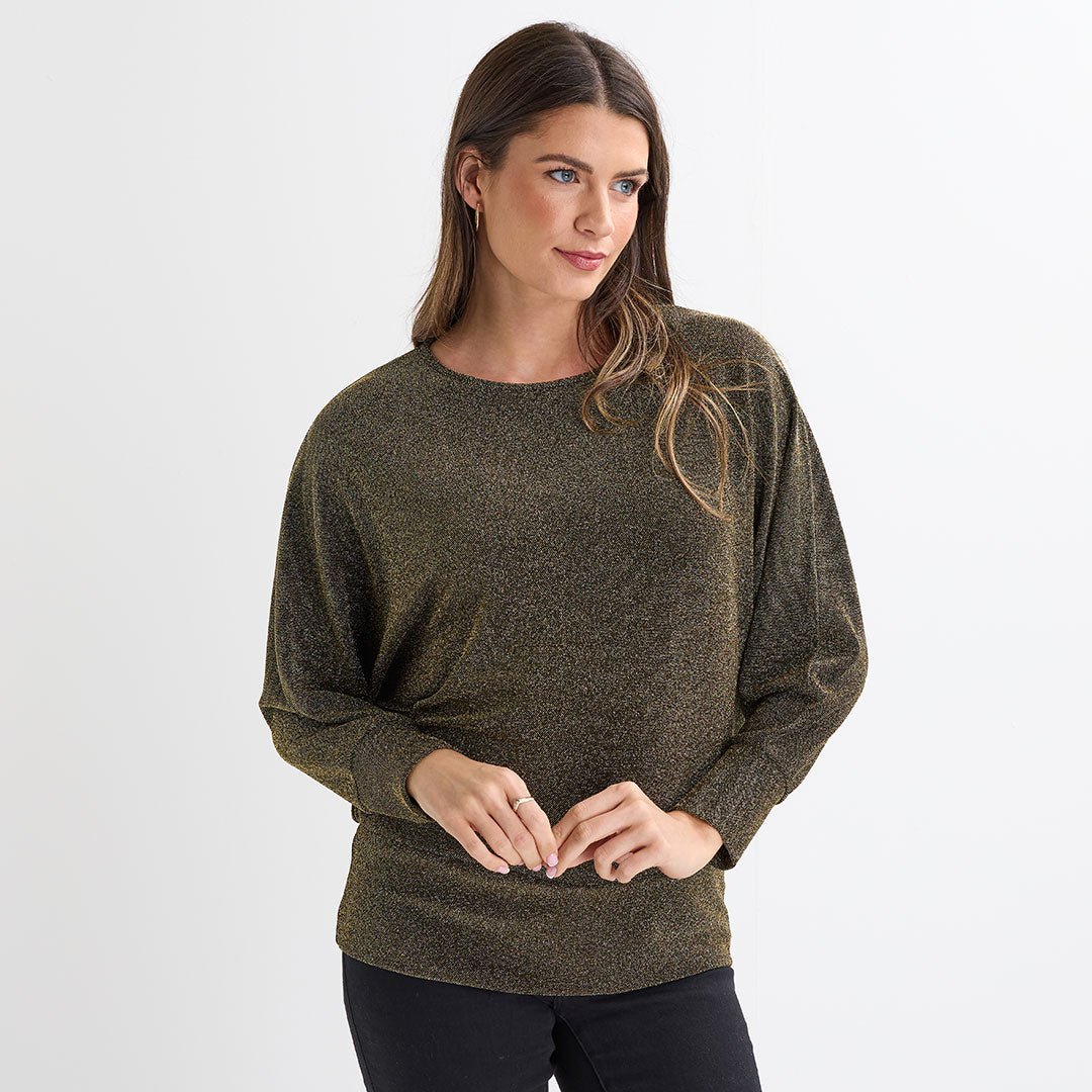 Ladies Lurex Thread Batwing Top from You Know Who's
