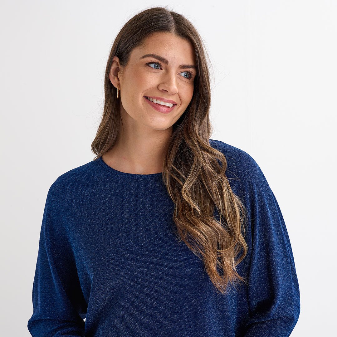 Ladies Lurex Thread Batwing Top from You Know Who's