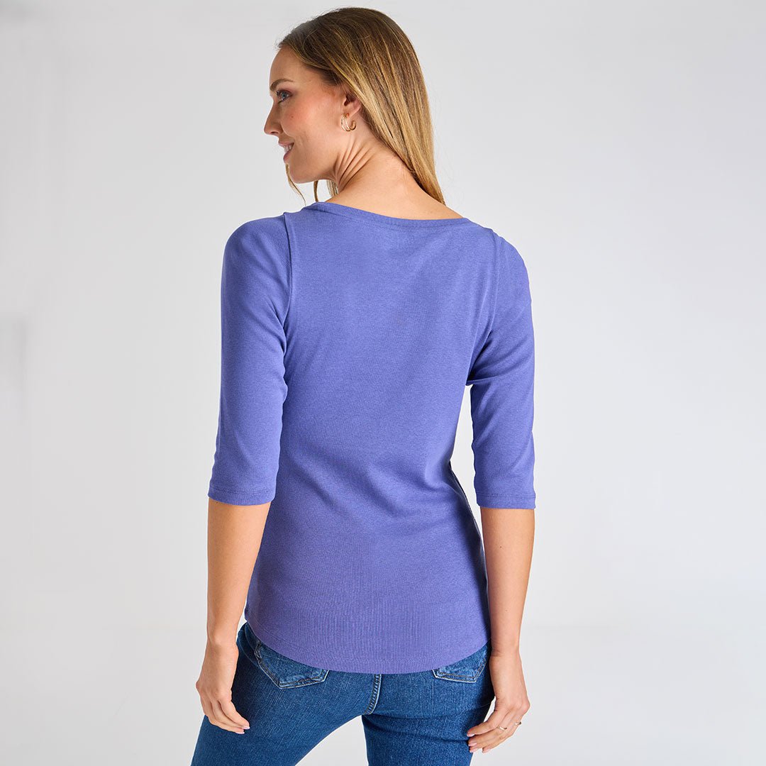 Ladies Marlin 3/4 Sleeve Slash Neck Top from You Know Who's