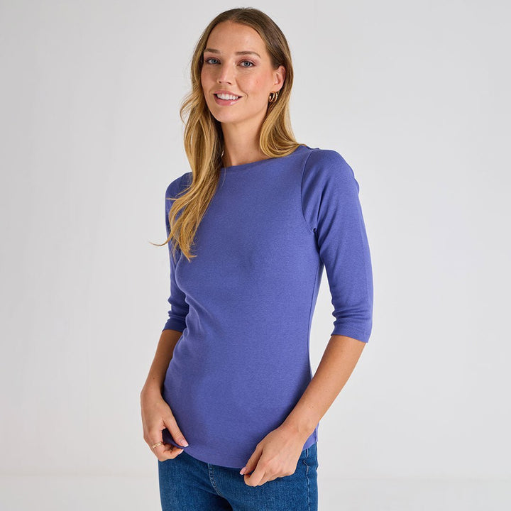 Ladies Marlin 3/4 Sleeve Slash Neck Top from You Know Who's