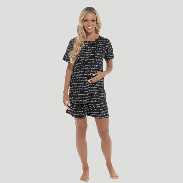 Ladies Maternity Printed Jersey Pj Set from You Know Who's