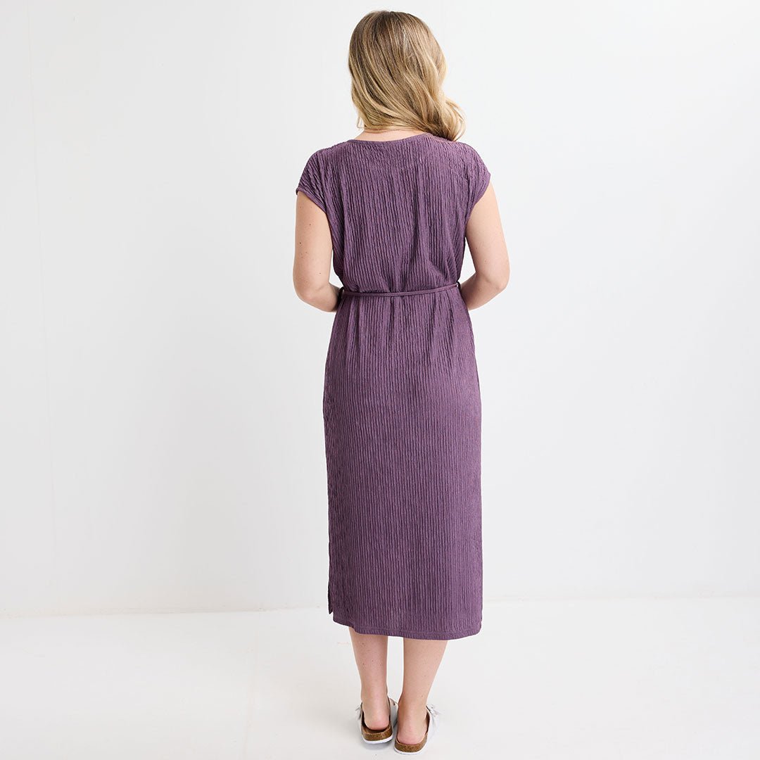 Ladies Mauve Plisse Sleeveless Dress from You Know Who's