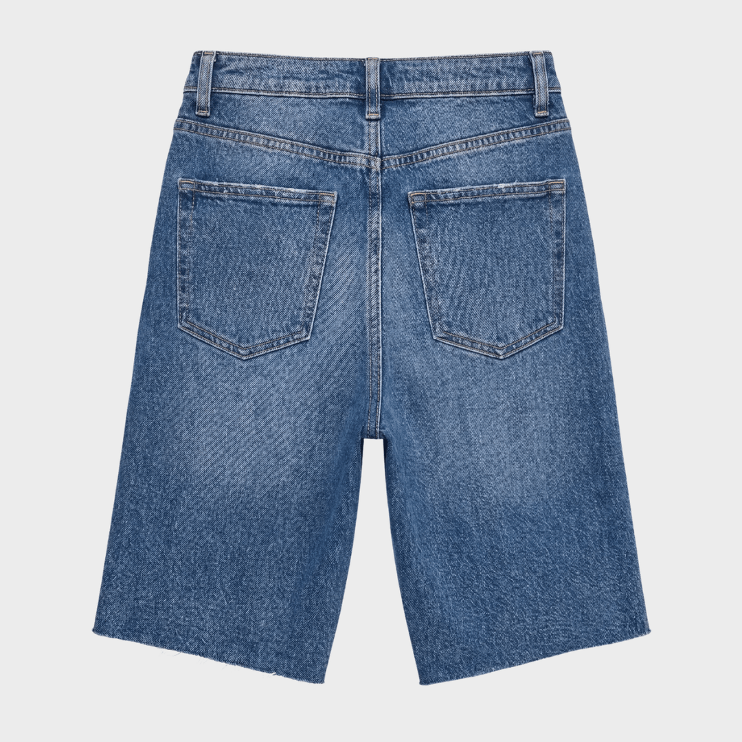 Ladies Mid Indigo Bermuda Denim Short from You Know Who's