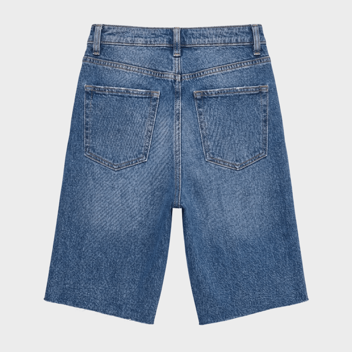 Ladies Mid Indigo Bermuda Denim Short from You Know Who's