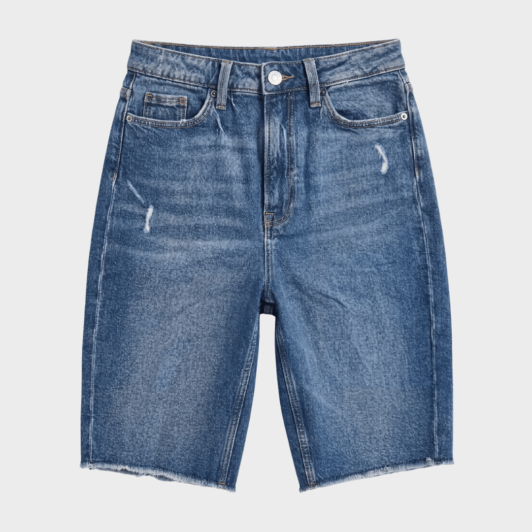 Ladies Mid Indigo Bermuda Denim Short from You Know Who's