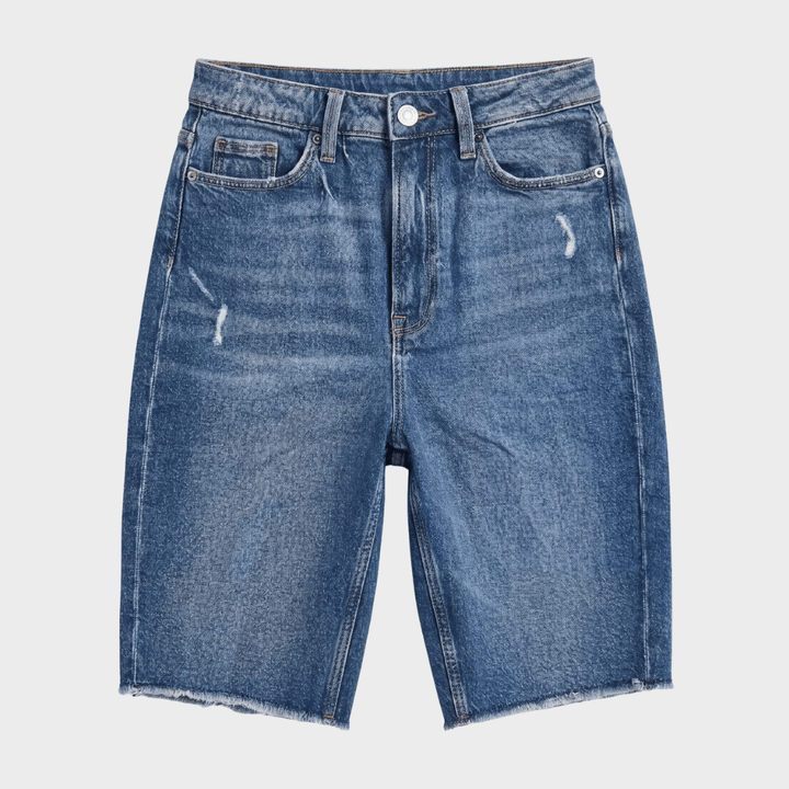 Ladies Mid Indigo Bermuda Denim Short from You Know Who's