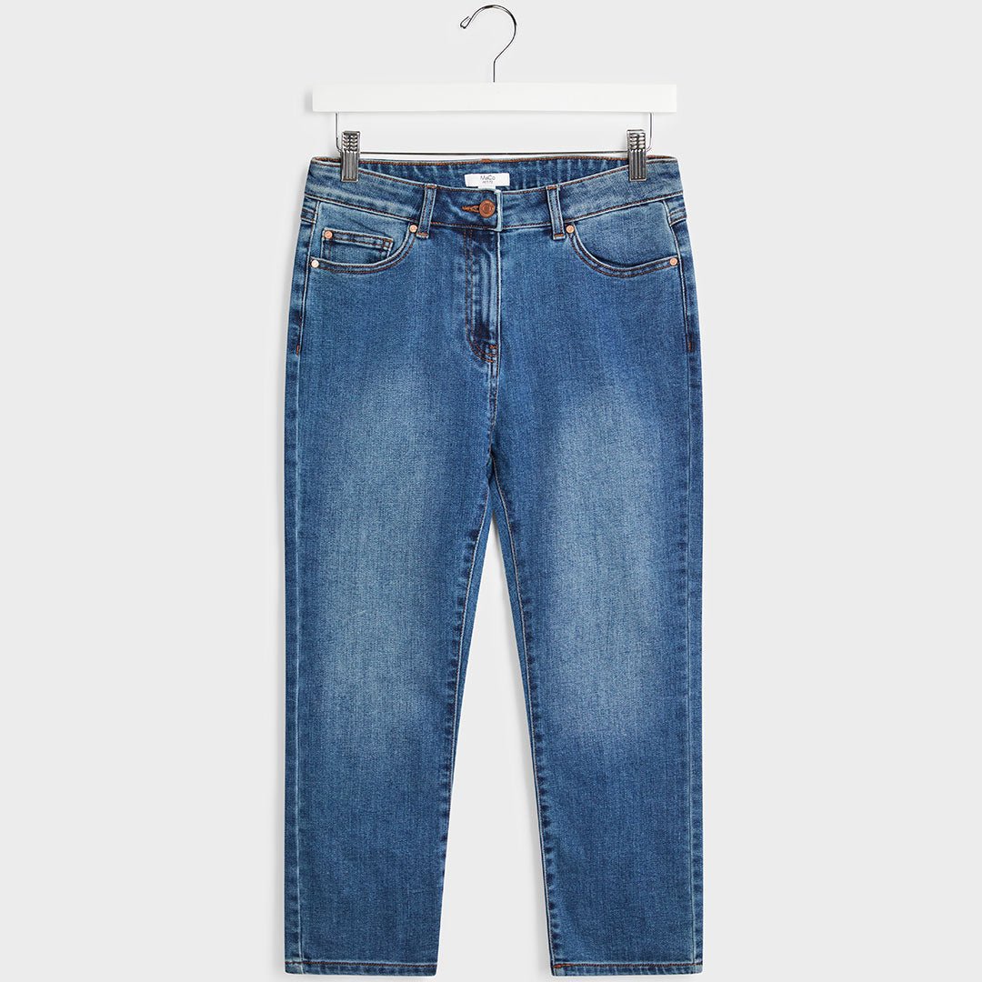 Ladies Mid Wash Crop Petite Jean from You Know Who's